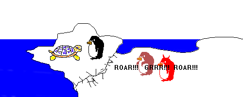Scene: Cracks in the ice appear
